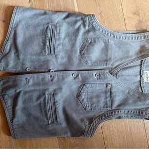 Men's stylish Gray Button-Up cotton Vest size Large